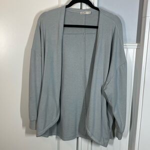 Barefoot Dreams Malibu Collection Gray Blue‎ Circle Cardigan size medium